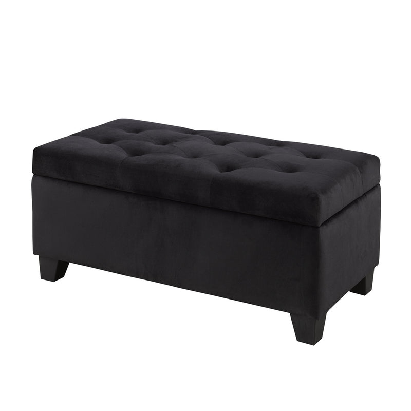 Lola Storage Ottoman - Black - The Fine Furniture