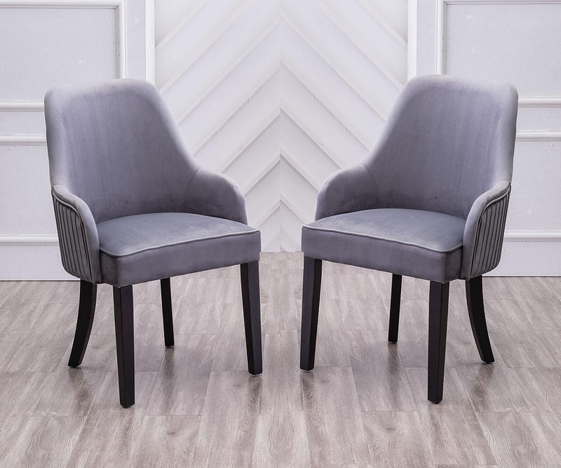 Yolda Chair - Grey Fabric (Set of 2) - The Fine Furniture