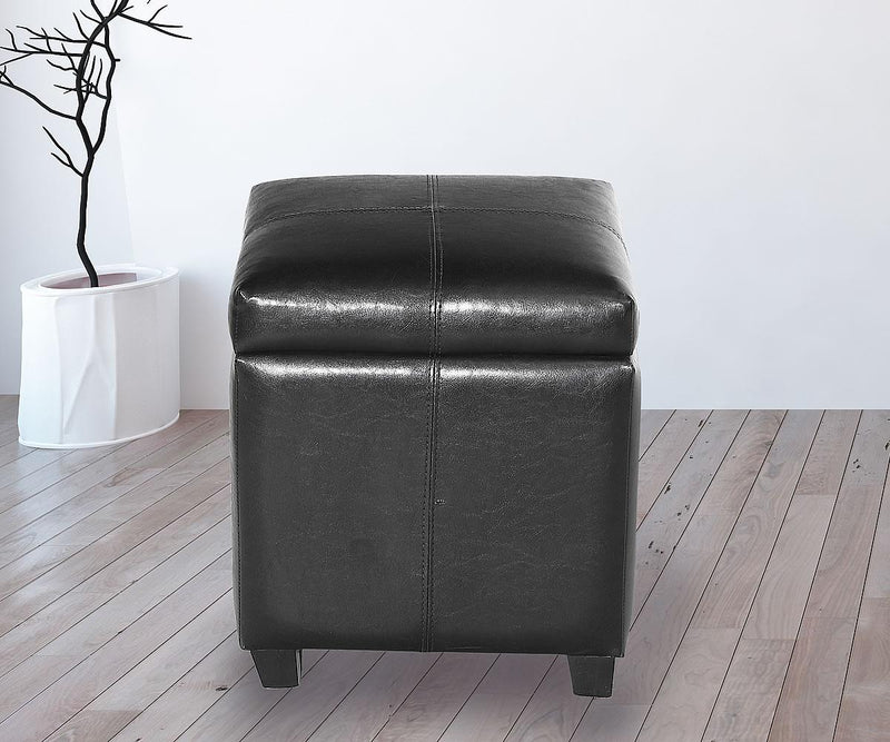 Lucas Cube Ottoman - Black - The Fine Furniture