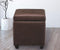 Lucas Cube Ottoman - Brown Fabric - The Fine Furniture