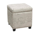 Lucas Cube Ottoman - French Fabric - The Fine Furniture