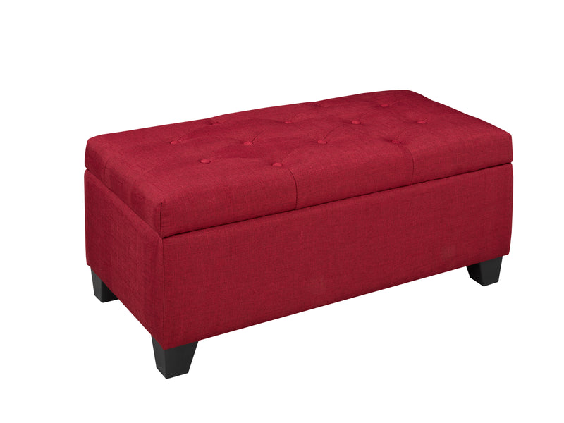 Lola Storage Ottoman - Red - The Fine Furniture