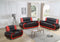 Empire Sofa Set - Red/Black - The Fine Furniture