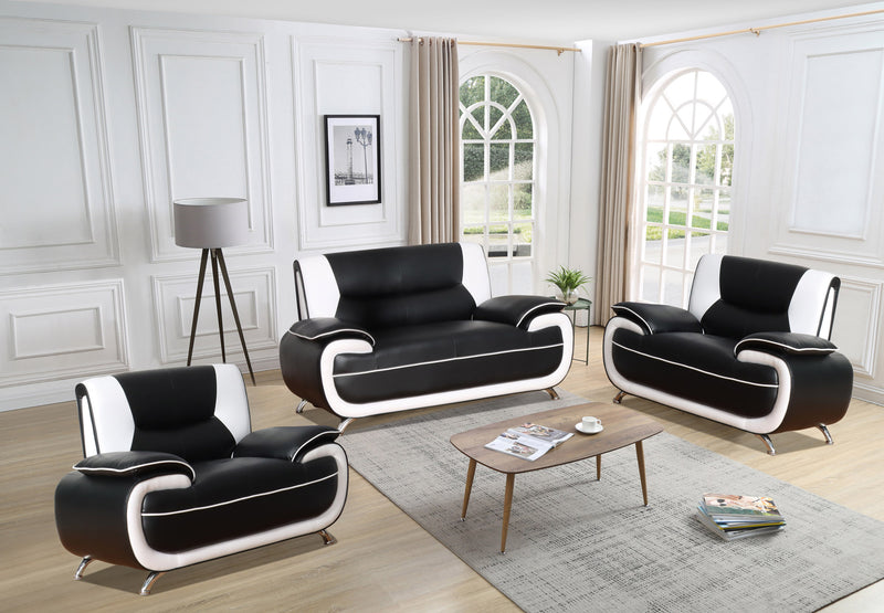 Empire Sofa Set - Black/White - The Fine Furniture