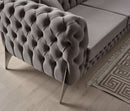 Chester Sectional Corner Sofa - Grey Velvet - The Fine Furniture