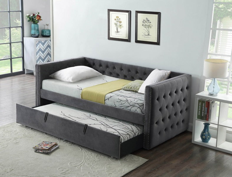 Celia Day Bed With Pull-Out Bed - Grey - The Fine Furniture