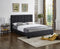 Quincey Bed Frame - Black Leather - Double/Queen - The Fine Furniture