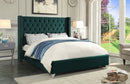 Hadleigh Bed Frame - Green Velvet - Queen/King - The Fine Furniture