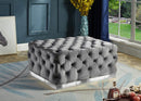 Belen Tufted Ottoman - Grey - The Fine Furniture