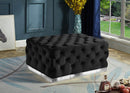 Belen Tufted Ottoman - Black - The Fine Furniture
