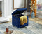 Kaisley Tufted Storage Ottoman - Blue - The Fine Furniture