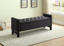 Paige Storage Bench -Charcoal Fabric - The Fine Furniture