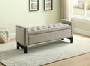 Paige Storage Bench - Beige Fabric - The Fine Furniture