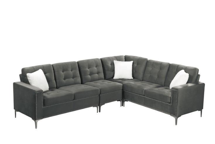 Liam 4pc Sectional Sofa Set - Grey - The Fine Furniture