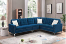 Liam 4pc Sectional Sofa Set - Blue - The Fine Furniture