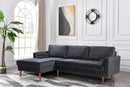 Noah 2pc Sectional Sofa - Black - The Fine Furniture