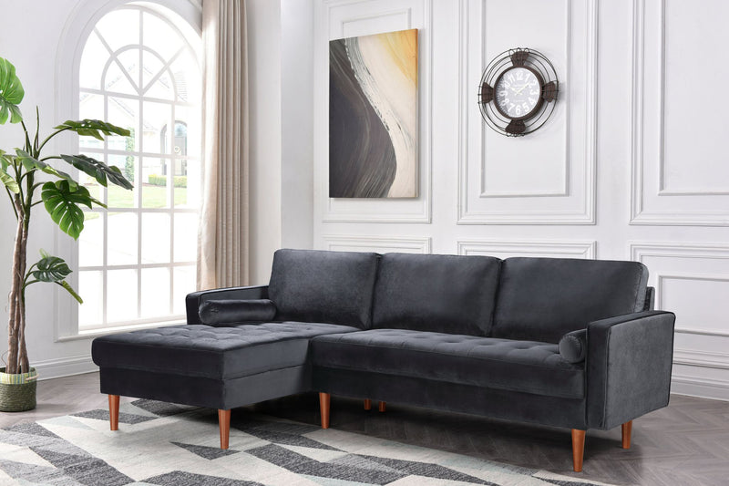 Noah 2pc Sectional Sofa - Black - The Fine Furniture