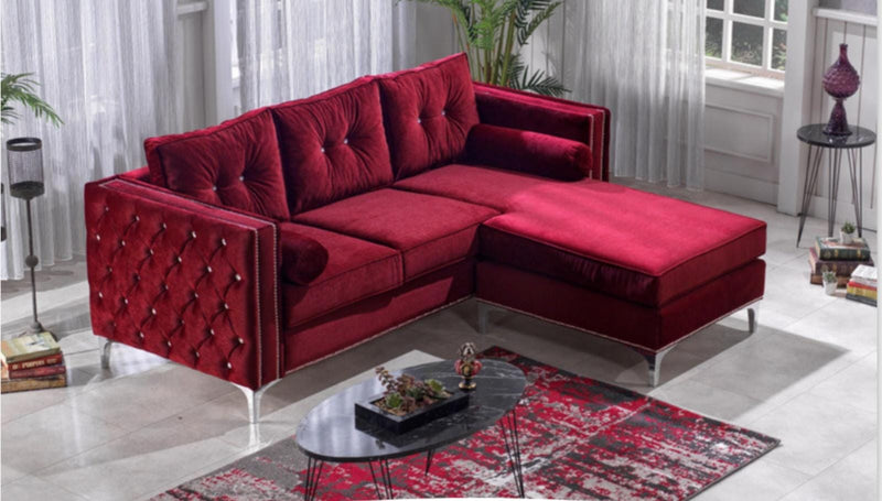 Burgundy sectional on sale