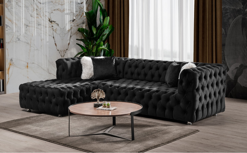 Valentino Sectional Sofa - Velvet Fabric - The Fine Furniture