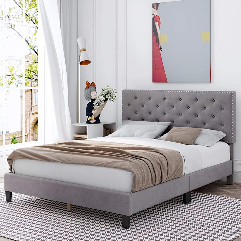 Ruby Bed Frame - Double/Queen/King - Grey - The Fine Furniture