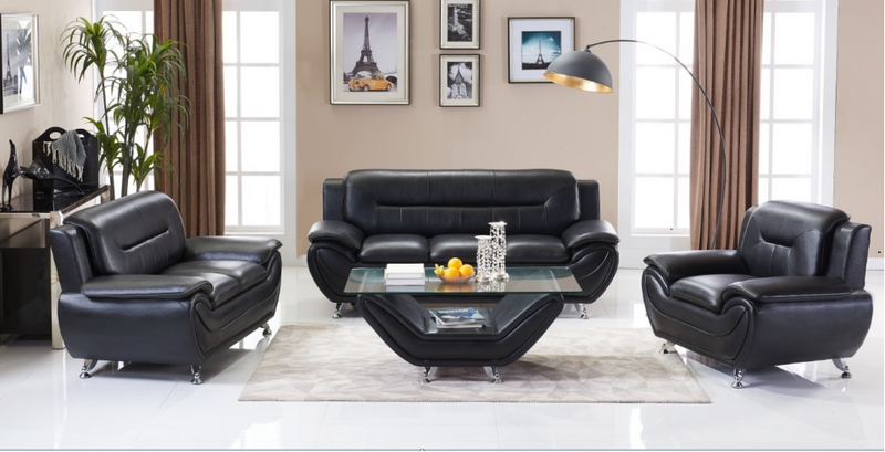 Kinsley Modern Leather Series - Black - The Fine Furniture