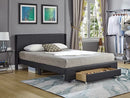 Juan Bed Frame - Black Leather - Double/Queen - The Fine Furniture