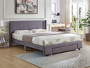 Juan Bed Frame - Grey Fabric - Double/Queen - The Fine Furniture