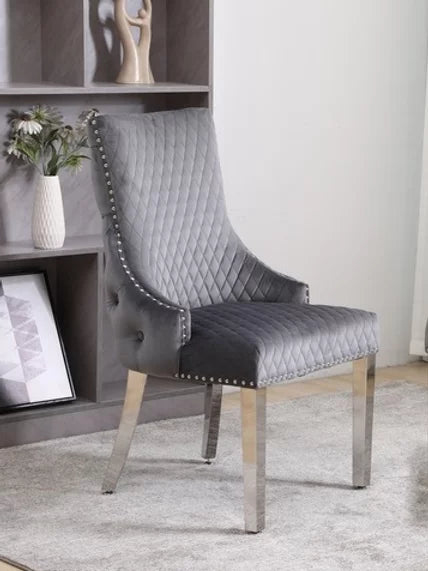 Jacob Chair - Grey Velvet - The Fine Furniture