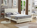 Sophia Bed Frame - White Leather - Double/Queen - The Fine Furniture