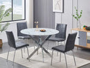 Finley 5pc Dining table set - Grey Leather - The Fine Furniture