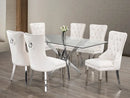 Arthur 7pc Dining table set - Creme Velvet - The Fine Furniture