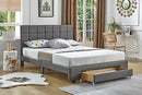 Sophia Bed Frame - Grey Leather - Double/Queen - The Fine Furniture