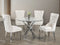 Noah 5pc Dining table set - Creme Velvet - The Fine Furniture