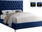 Aby Bed Frame - Blue Velvet Fabric - Double/Queen/King - The Fine Furniture