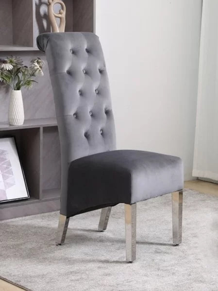 Theo Chair - Grey Velvet - The Fine Furniture