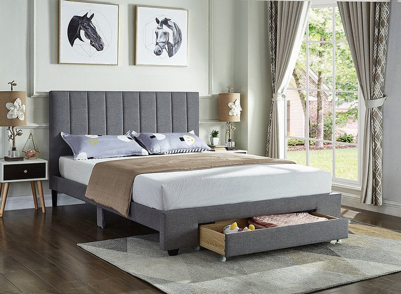 Celeste Bed Frame - Double/Queen - Grey - The Fine Furniture