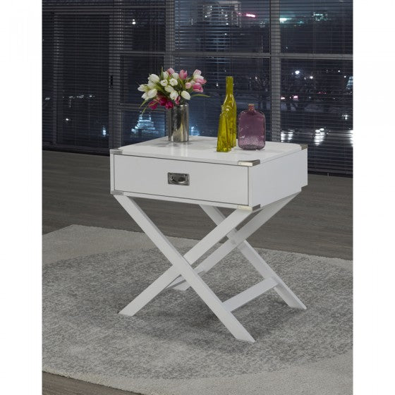 Donovan Side Table - White - The Fine Furniture