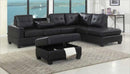 Roma Sectional Sofa - Black Leather - The Fine Furniture