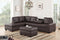 Roma Sectional Sofa - Brown Leather - The Fine Furniture