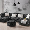 Valentino U Sectional Sofa - Velvet fabric - The Fine Furniture